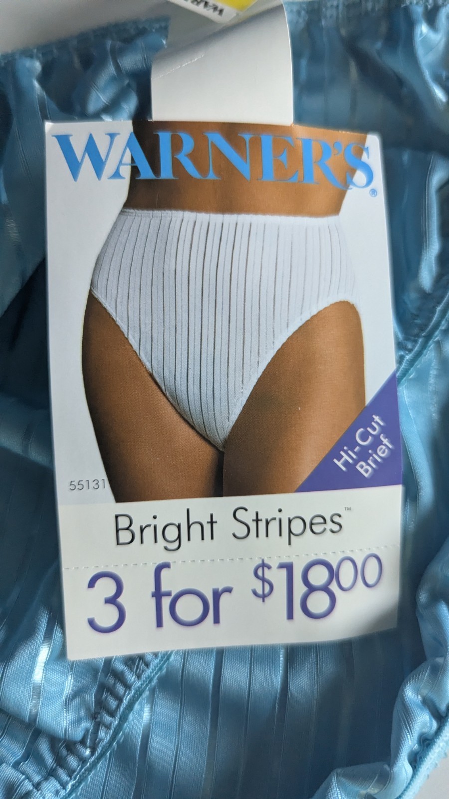 Vintage Warner’s Bright Stripes RED HOT High Cut Bikini Panties NWT Size L 55131