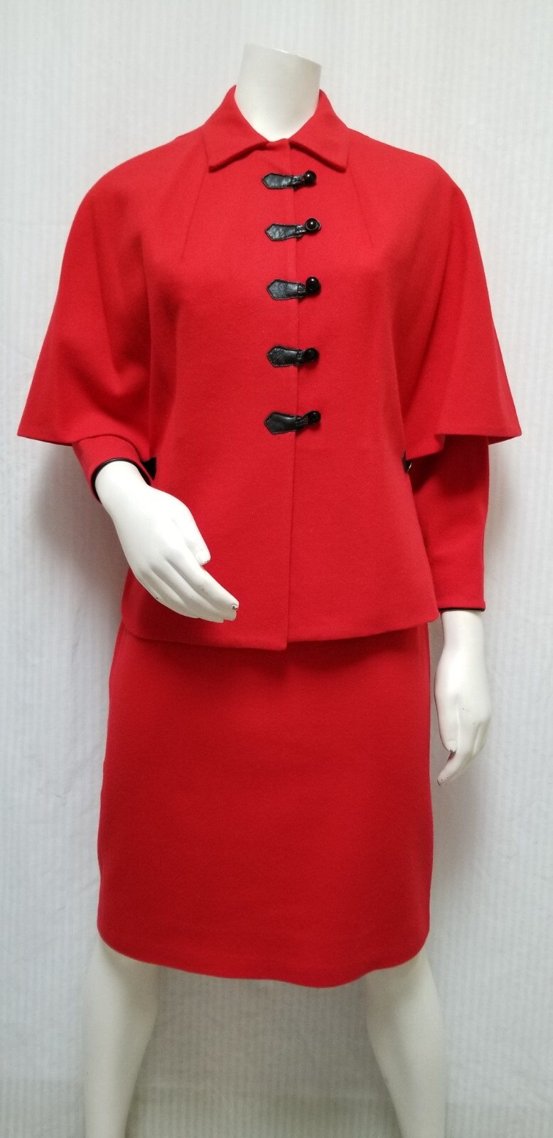 Vintage 2 Piece MINX MODES Red Dress & Cape Poncho – Size M – EUC