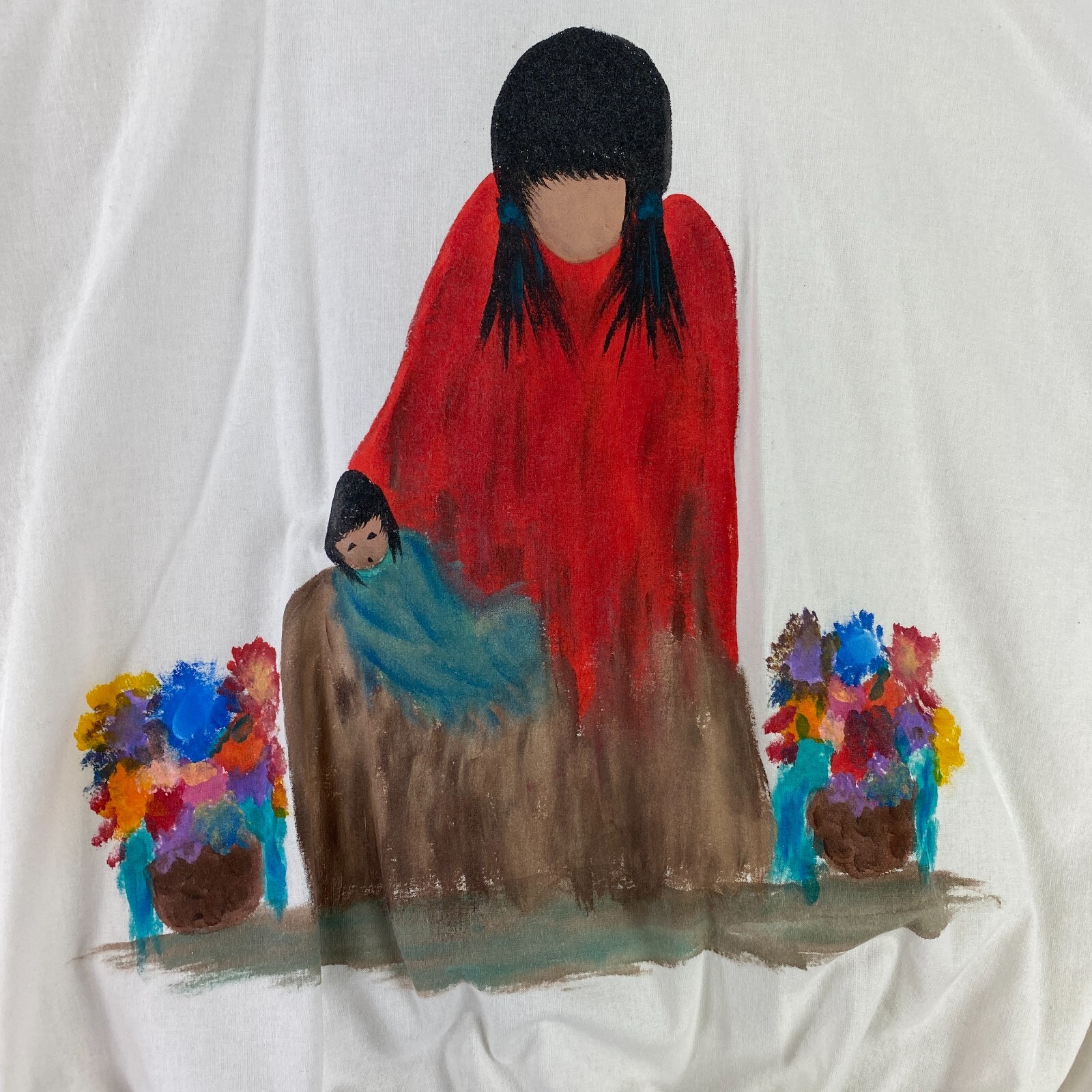 Vintage 80’s Sunbelt Sweatshirt Women’s 1 Size Handpainted Native American Scene