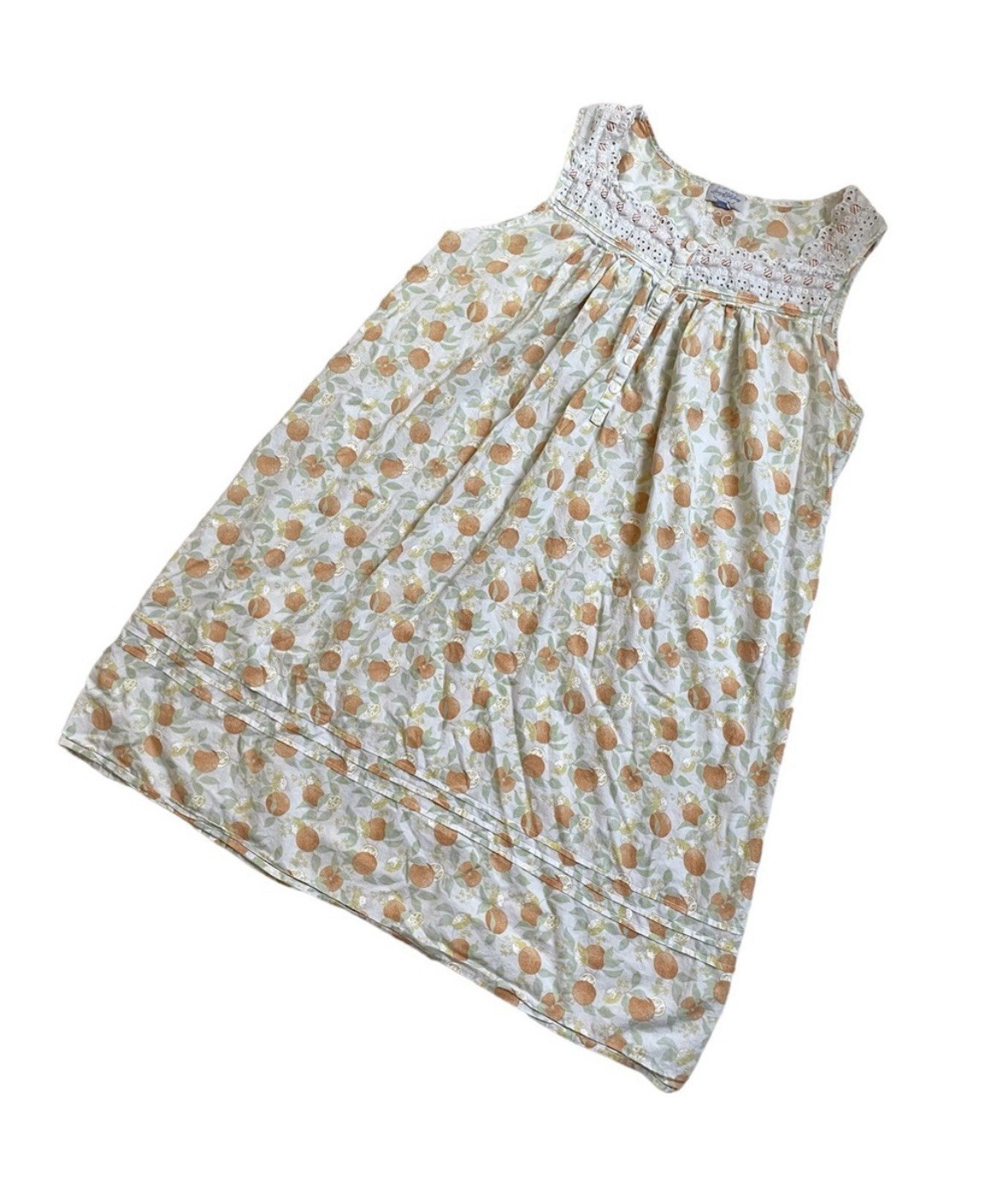 Vintage Lanz of Salzburg citrus Orange print flowy summer house dress