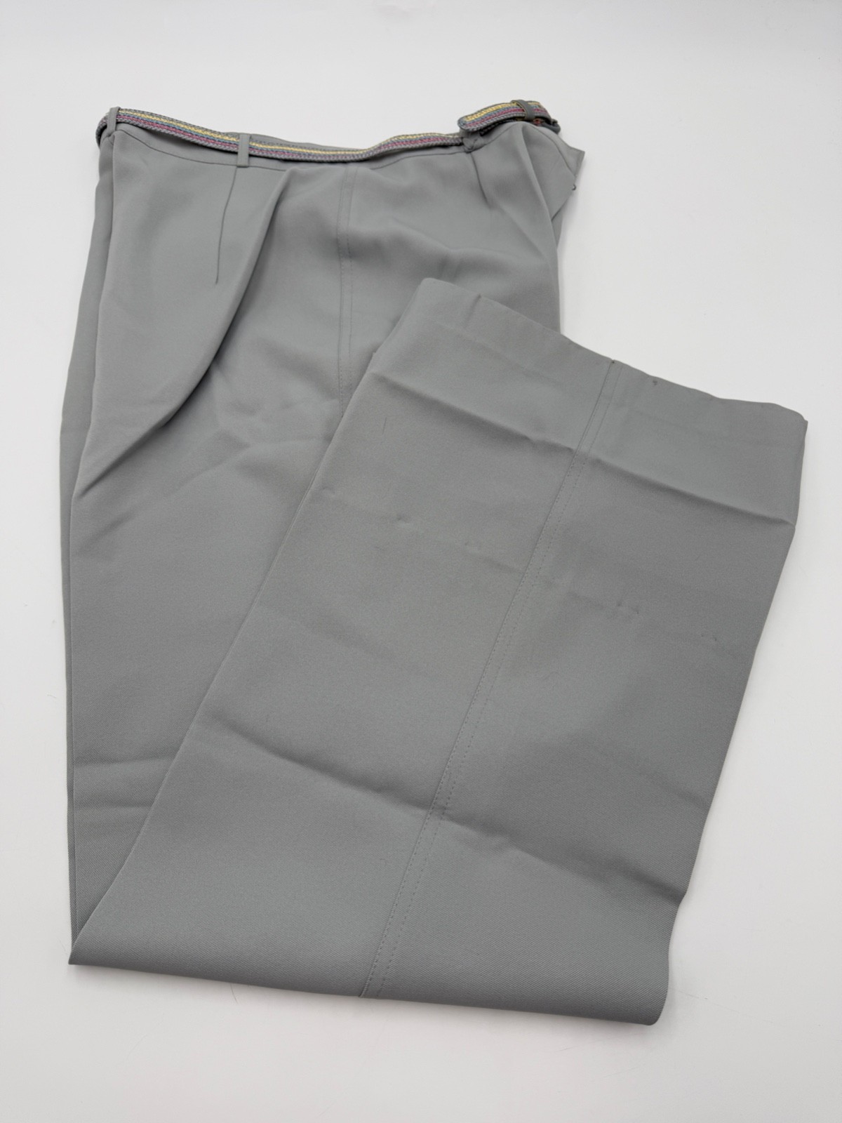 Vintage 1970s Womens Bell Bottom Dress Pants by Panther 15/16 Lt.Gray NOSWD