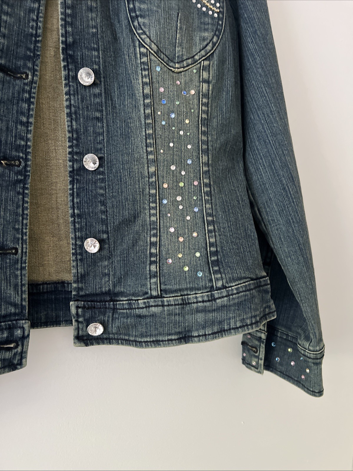 Vera Wang – Vintage Very Vera Stitch Needled Woman’s Jacket And Jean Pants Set