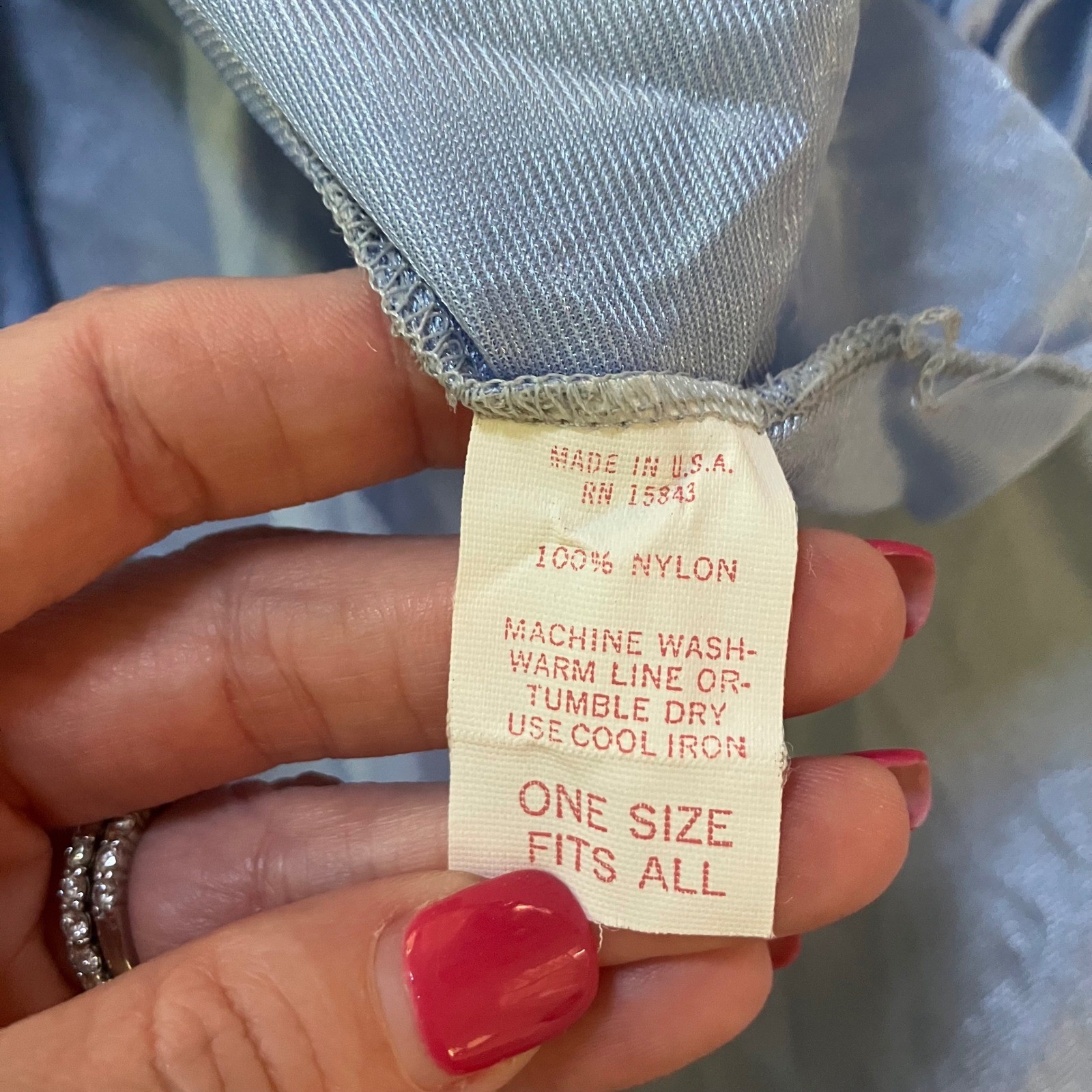 Vintage New Nightgown Blue One Size Fits All Nylon Short Sleeve Dress