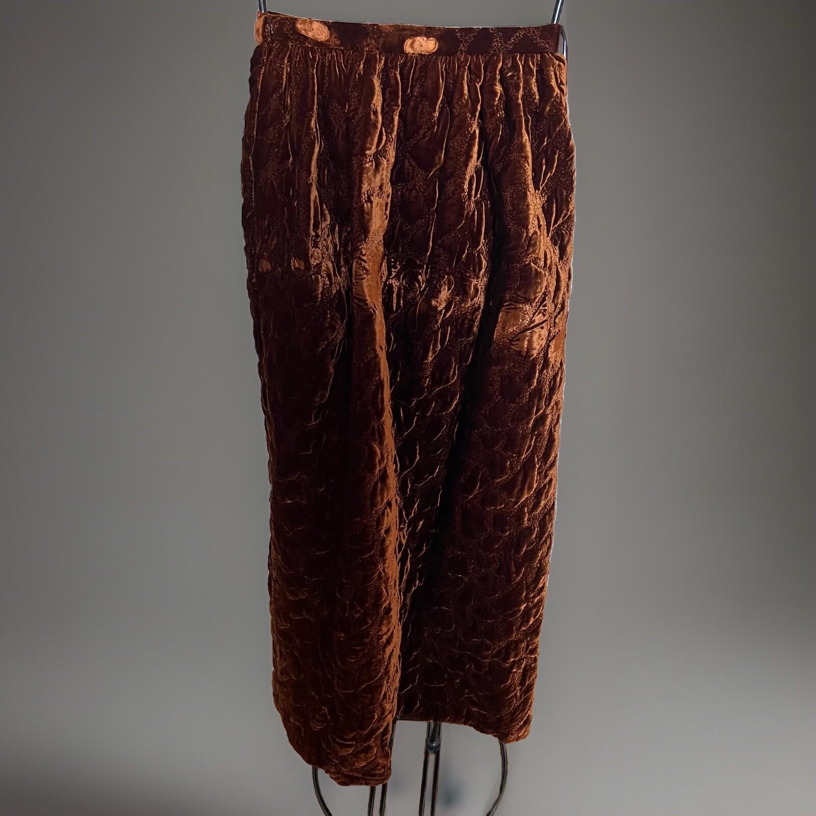 Oscar de la Renta Elegant 70s Vintage Maxi Glamour Crushed Velvet Rock Opera