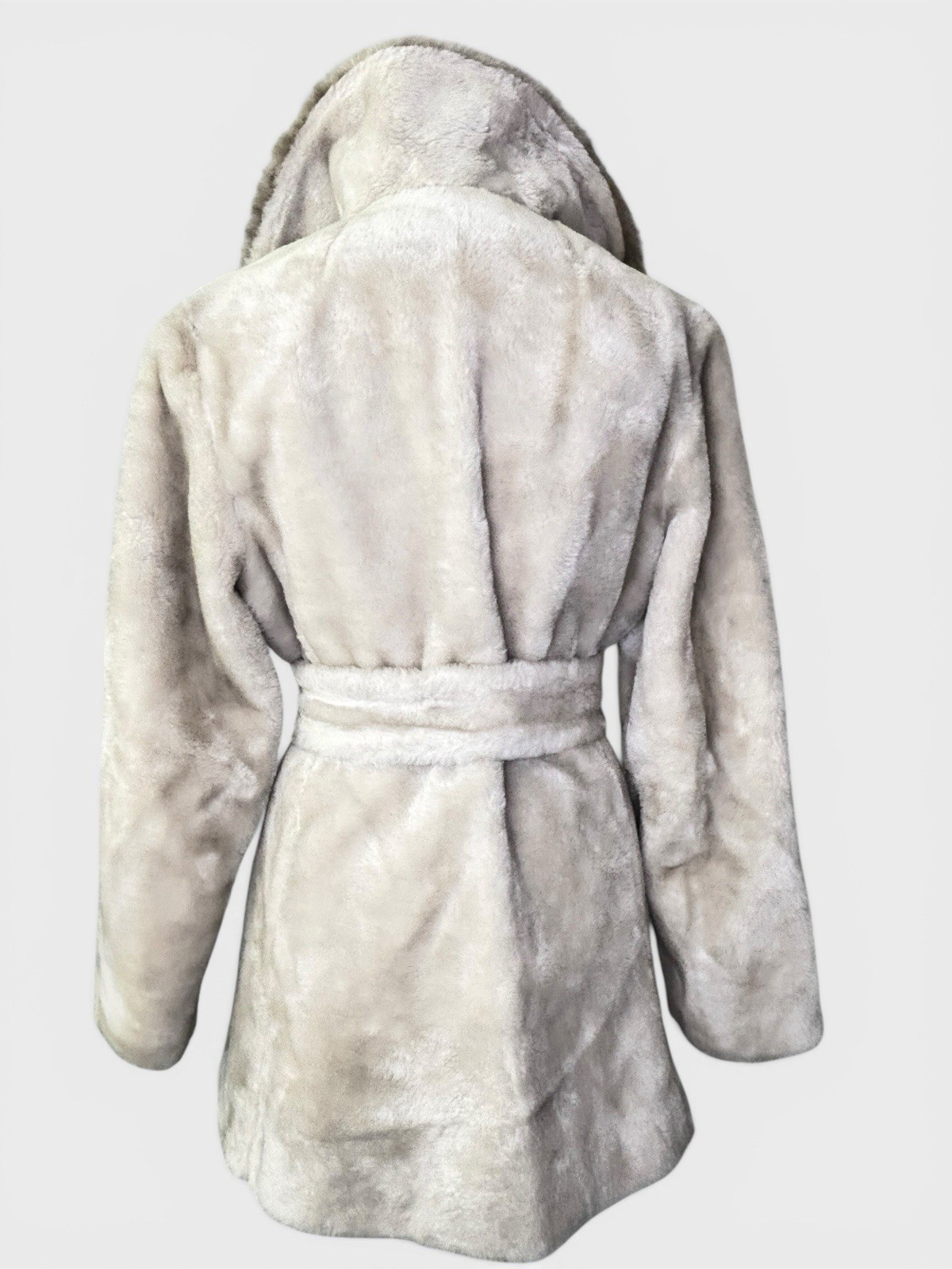 VTG Betty Rose ILGWU Union Made Beige Faux Fur Belted Coat Women’s