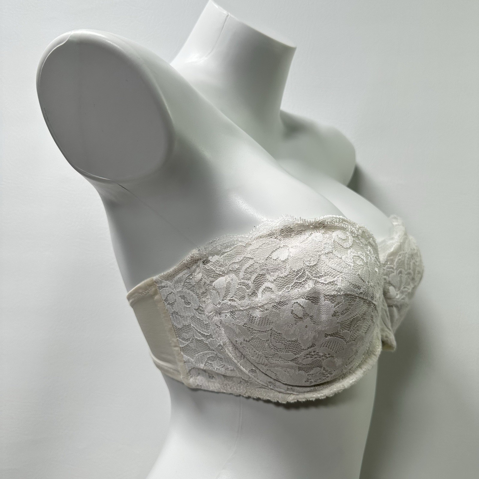 Vintage Sears 36C White Strapless Underwire Cup Bra Style 46015