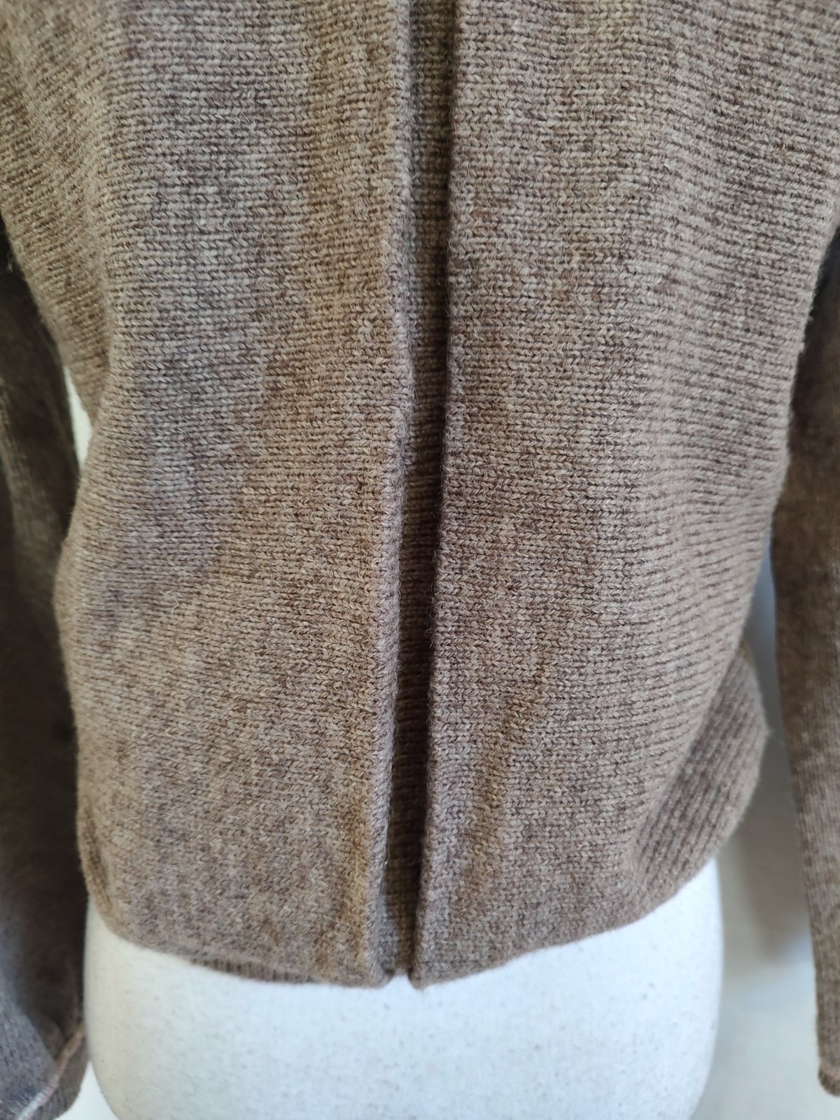 Vintage 60’s Angie Dix Sweater Cardigan 100% New Wool Fancy Knit Rose Gray Small