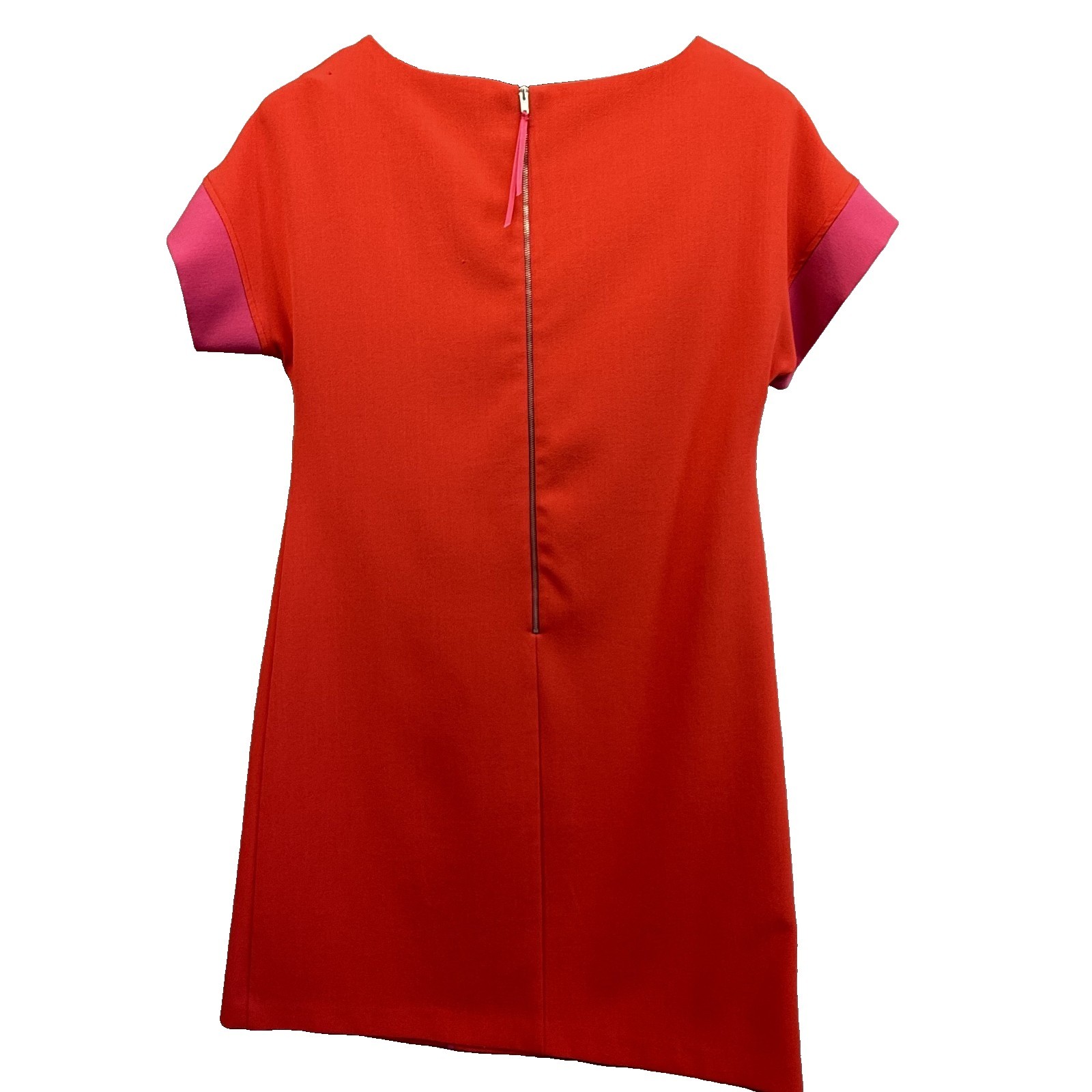 VTG J Taylor Colorblock Dress Red Pink Shift Mod Career Cocktail Party Medium M