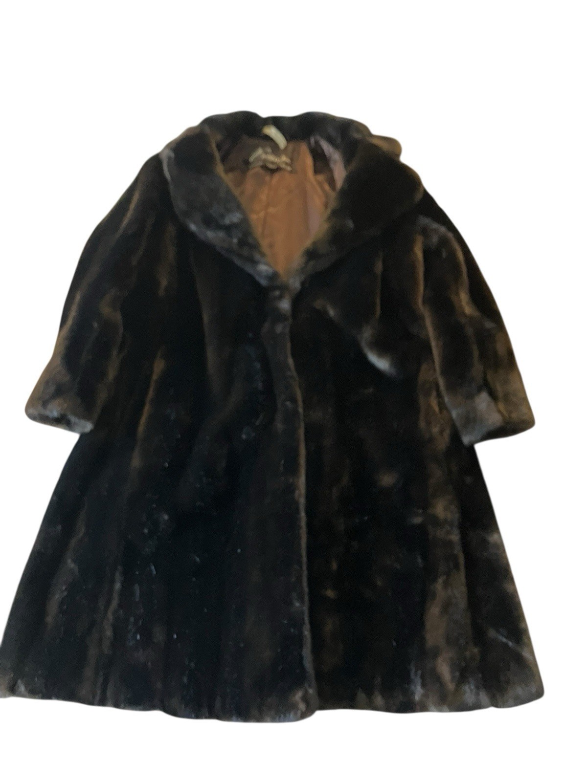 Vintage Evan’s Fur Chicago Tissavel Faux Fur Brown Made In Netherlands