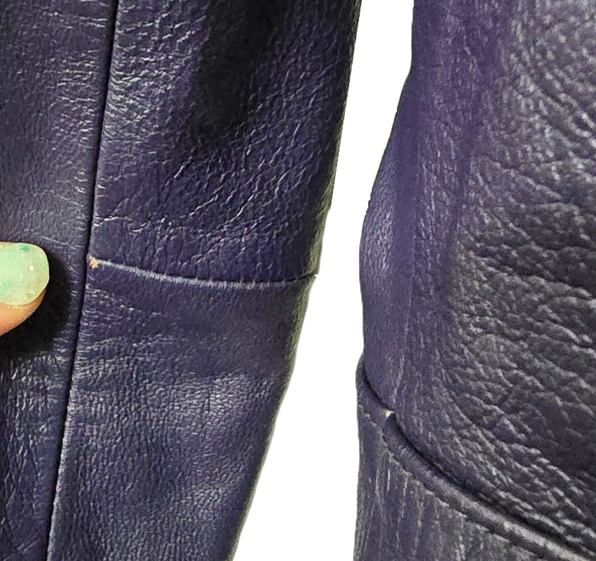 Vintage Wilsons Leather Moto Jacket S Women PURPLE Coat Blazer Pelle Studio 90s