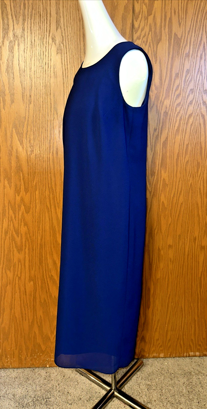 Vtg Florentine Brand Navy Chiffon Jacket Dress Size 10 – Canadian Midi Length