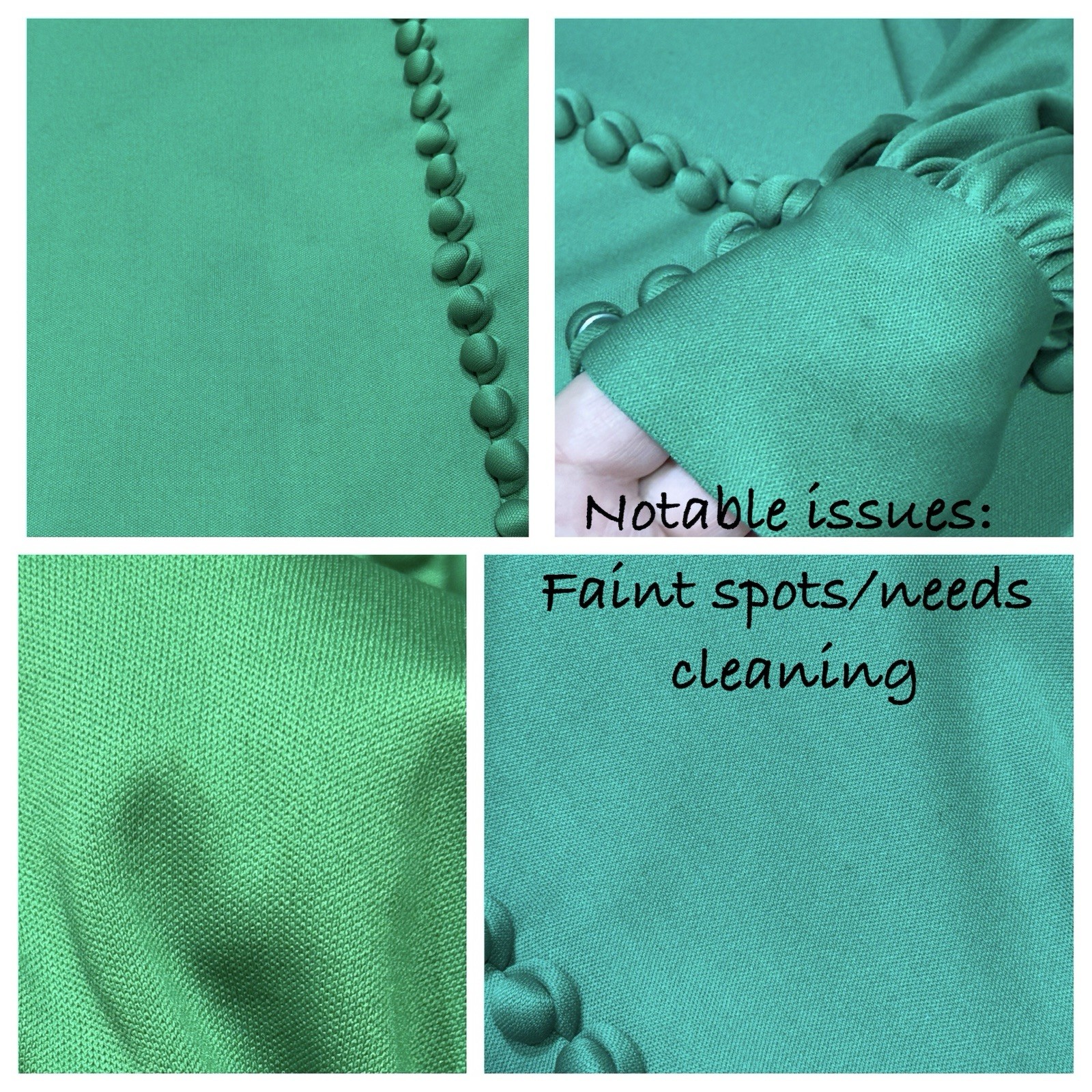 Vintage 1970s MOD Emerald Green Maxi Gown Elegant Poly Retro Size L/12