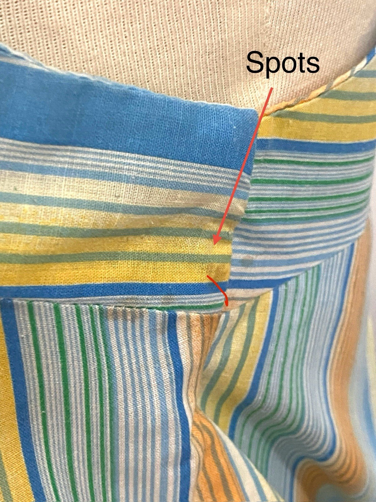 Vintage 70s Striped Mumu House Dress One Size Handmade Sleeveless