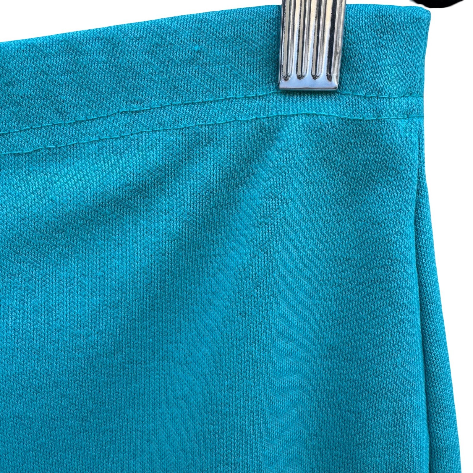 Jantzen Vintage 70s 80s Teal High Waisted Knit Retro Gym Shorts USA 14 Beach Mod
