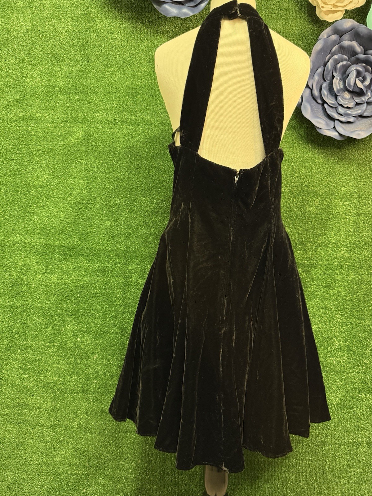 Susan Roselli For Vijack Vintage Black Velvet Choker Dress Fits Like A Medium