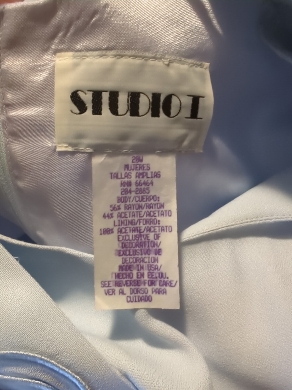Vintage Studio I Midi One Piece Dress Suit Size 28W Short Sleeve Light Blue NWT