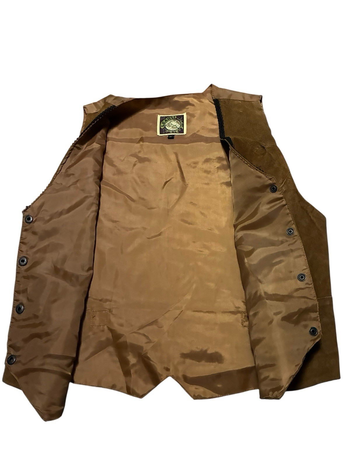 Learsi Vintage Brown Leather Vest, Size medium