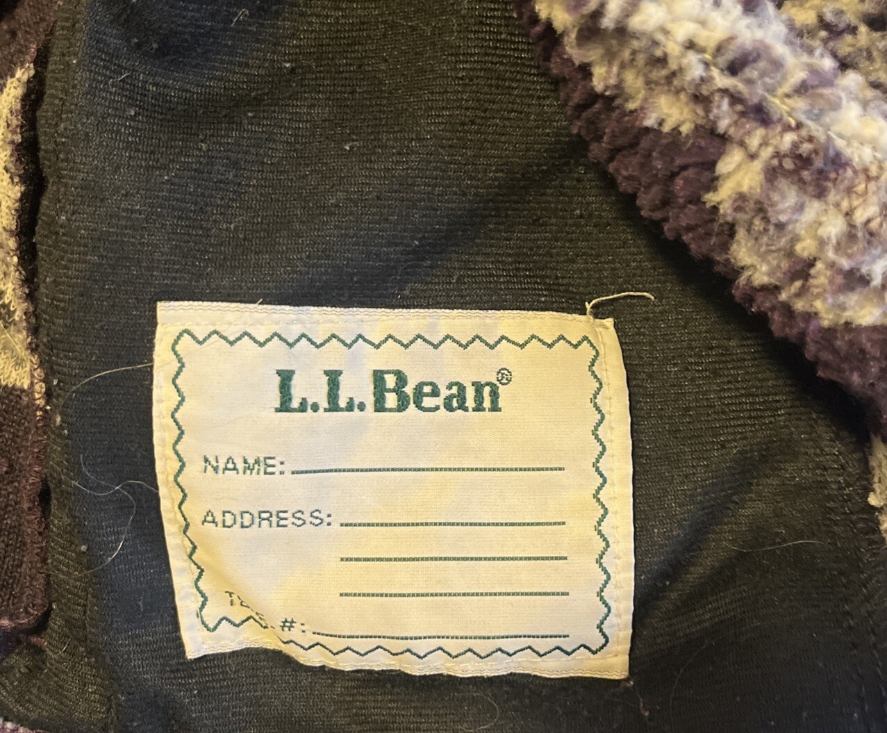 Vintage L.L. Bean Sherpa Fleece Jacket Flower Print Purple Women’s M:Youth XL
