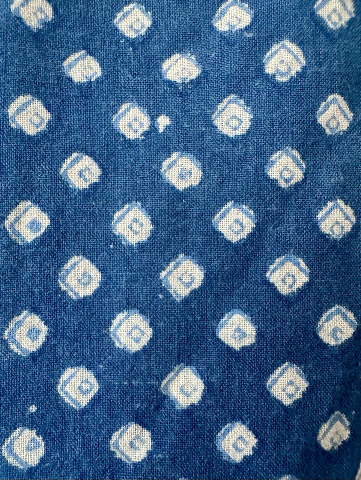 Vintage Anokhi Indian Hand Block Printed Indigo Cotton Kimono Cardigan Jacket