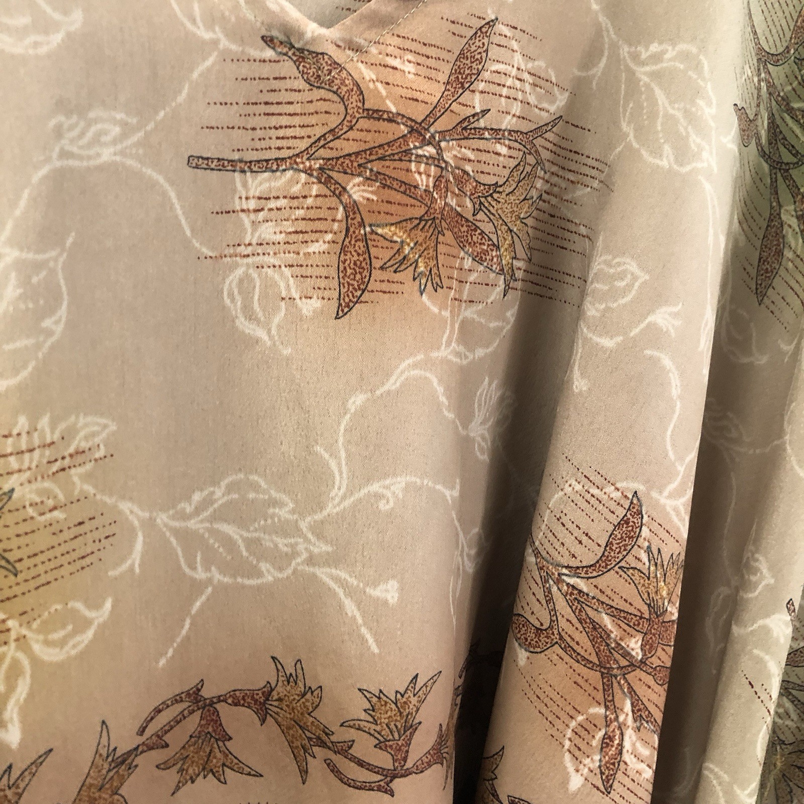 Vtg Florence Silk Kaftan Dress With BeIt Imported From Latina Italy 4-16