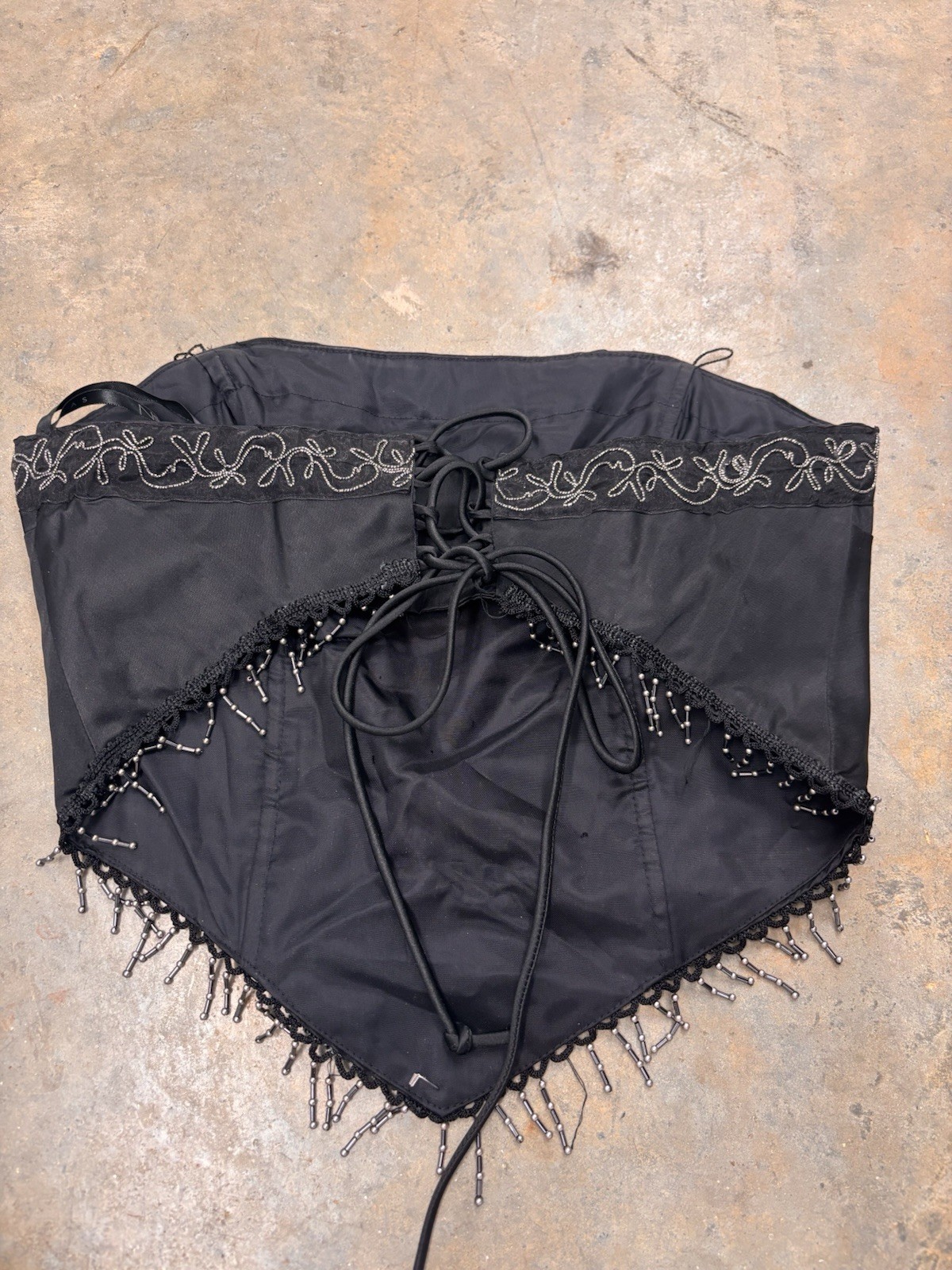 Vintage Y2K Zum Zum by Niki Livas Beaded Handkerchief Corset Top Size 10