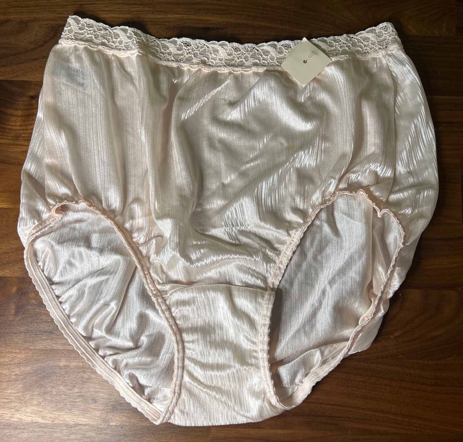 Vtg Warner’s Shine-On Nylon Sz 5 Pink Panties Side Tag Second Skin Shiny Silky