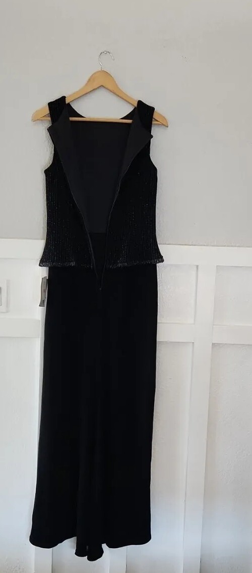 Vintage Scott Mcclintock Black Maxi Sleeveless Dress Size 10 Used