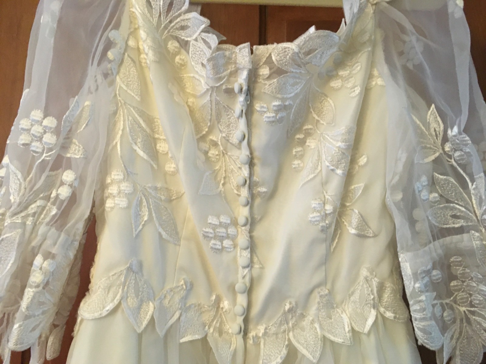VTG Late 70’s-1980s House of Bianchi Tea Length Bridal Dress XS S 4 lined