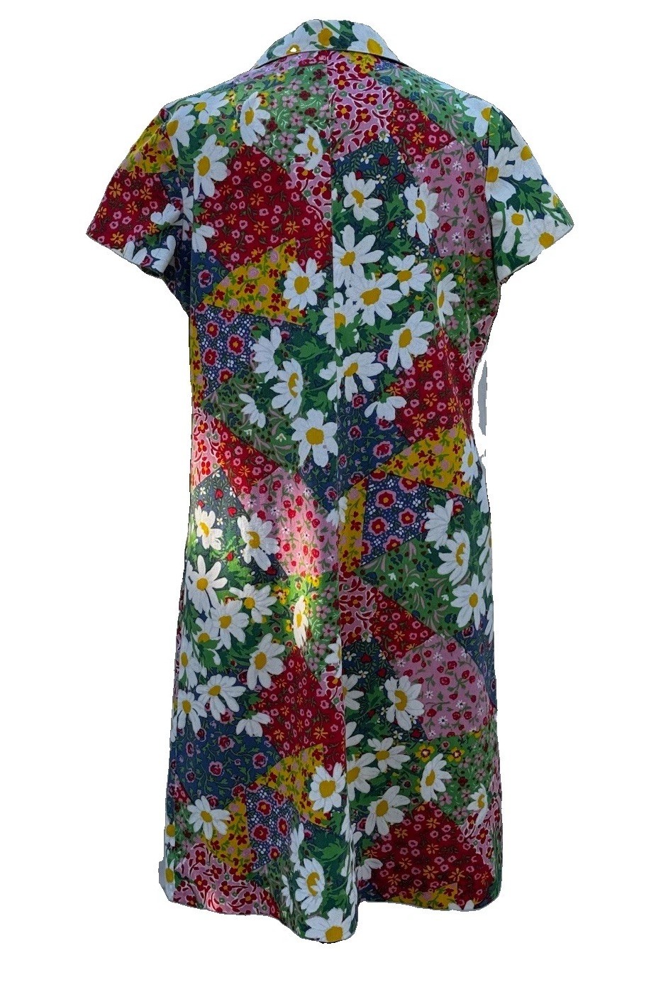 Vintage Late 1960s I. Magnin & Co. Floral Print Flower Power Cotton Dress Size M