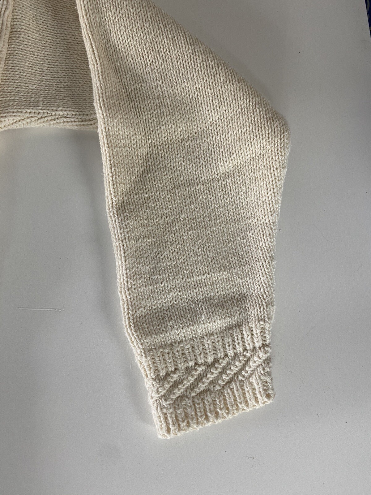 vtg Knit Street sweater-Winter Snow rolled Chunky mock neck Cream Off-White USA!