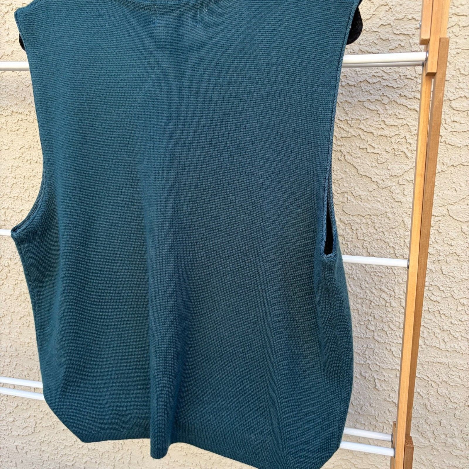 Vintage Koret Hunter Green Beaded Vest 90’s Y2K Grandma Cottage Teacher BOHO
