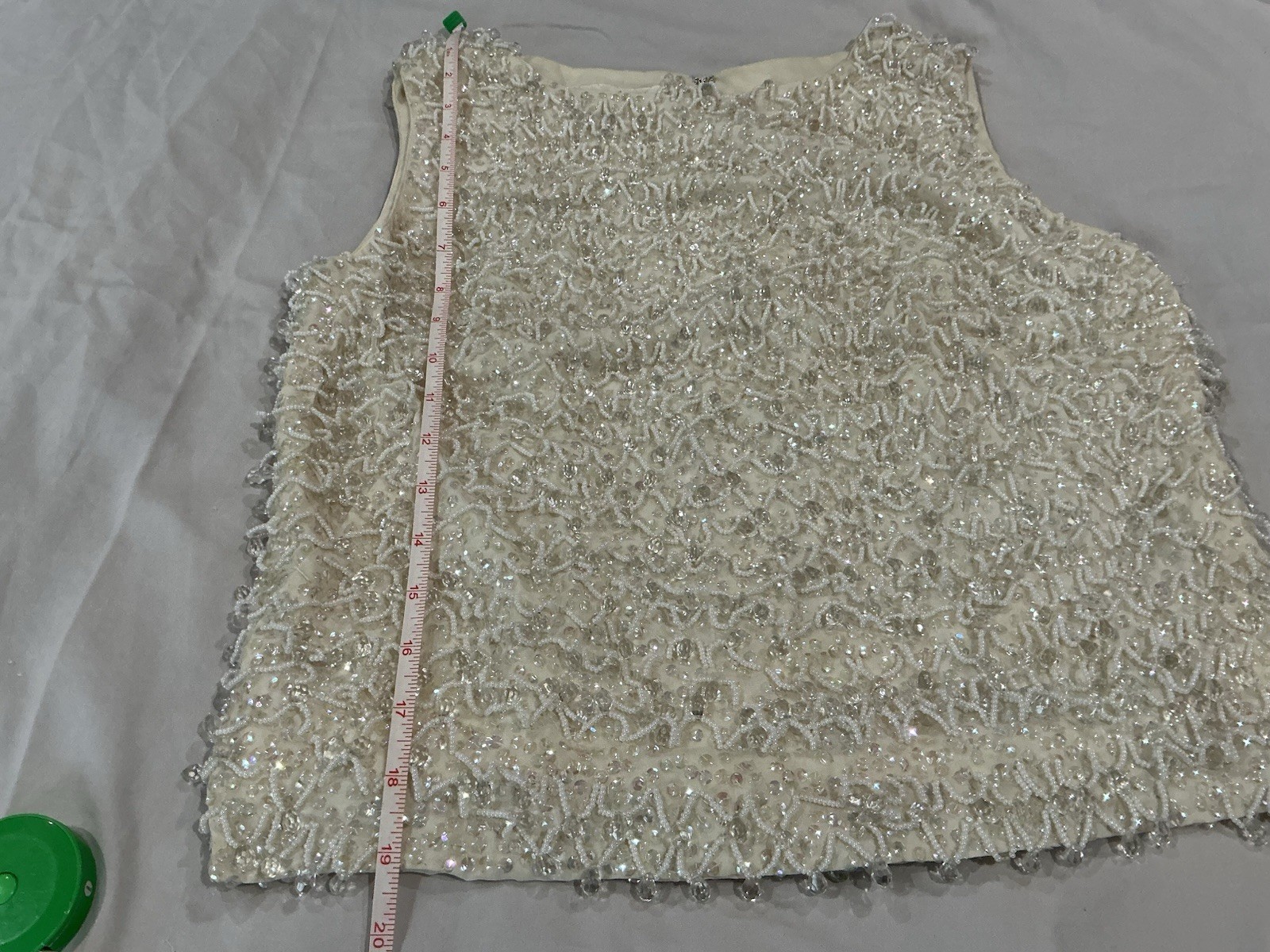 Vintage House Of Gold Hand Beaded Silk Evening, Top Size 8 100% Silk