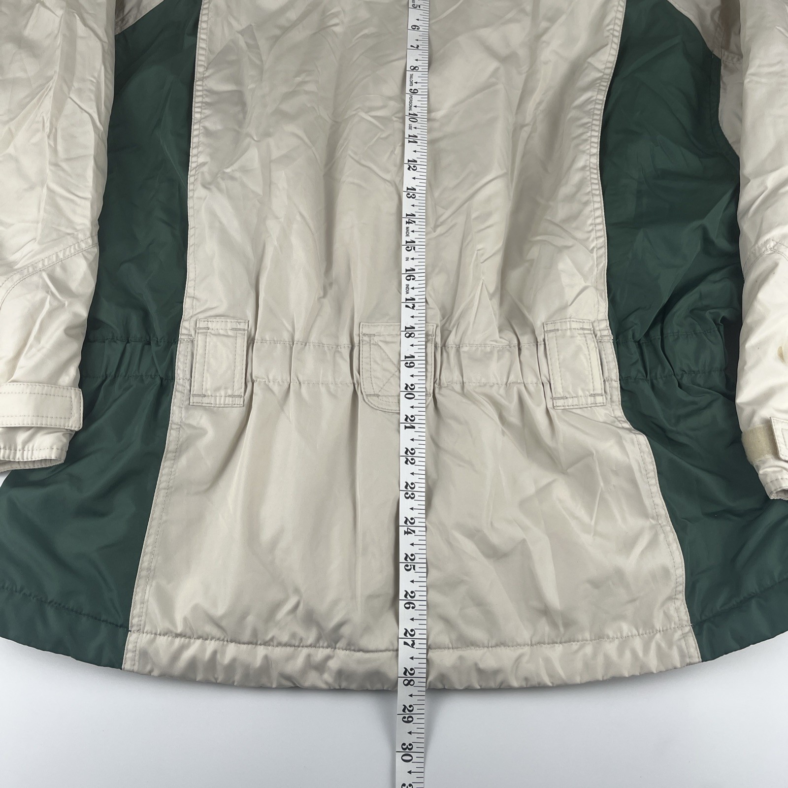 Vintage 90s Columbia Micro-Tex Ski Jacket Women’s XL Colorblock Cream Green