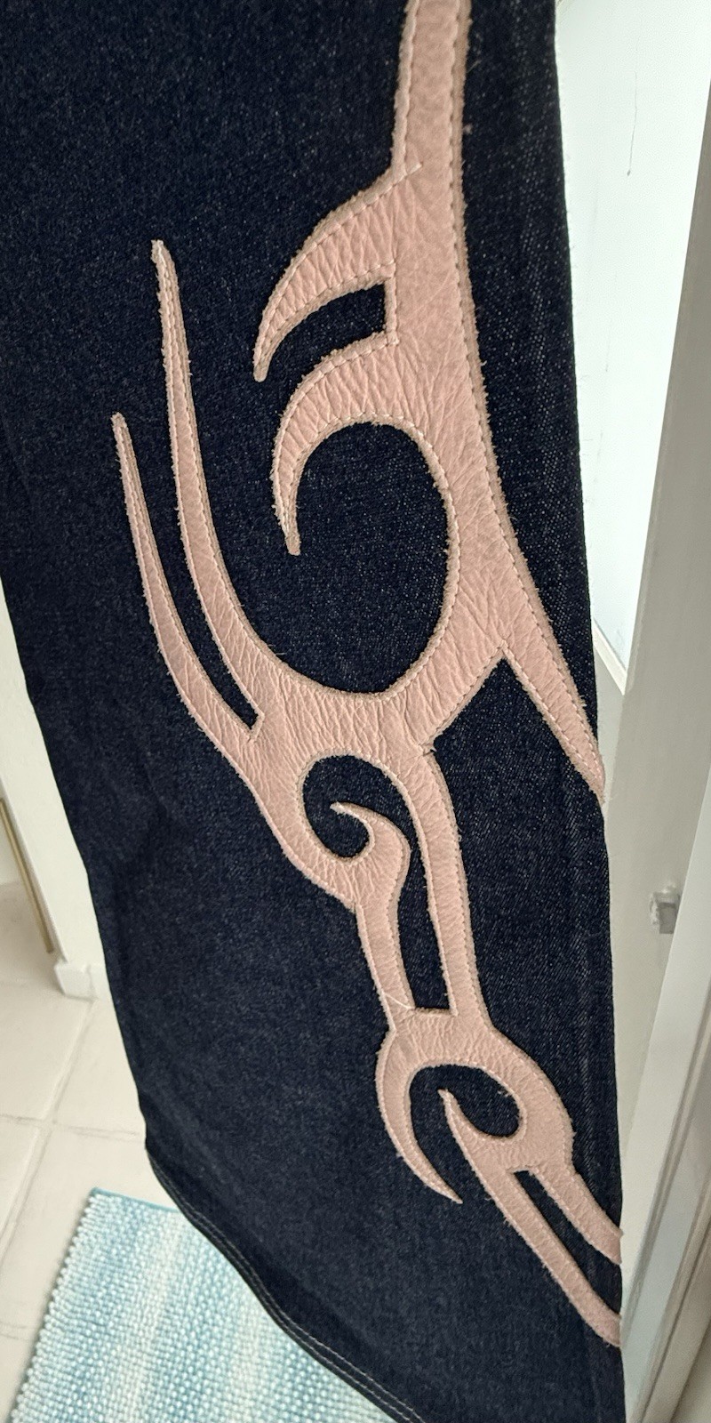 Vintage Electric Barbarella, Pink Tribal Cut Out Jean