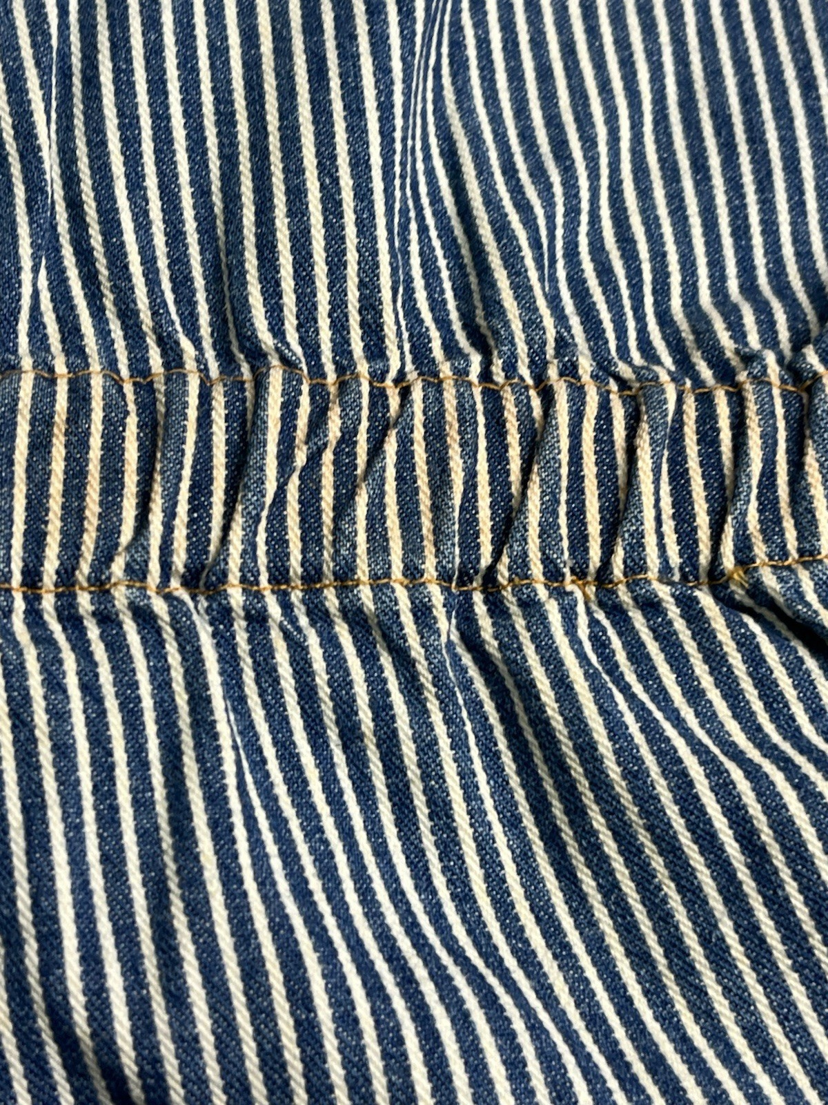Vintage 1980s Women Hickory Stripe Denim Chore Jacket Made In USA Size Small
