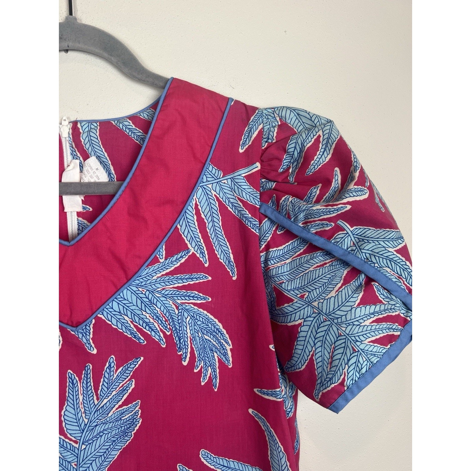 Hawaiian Dress VTG 90’s Cap Sleeve Drop waist Maxi Dress Pink Floral Sz L 14