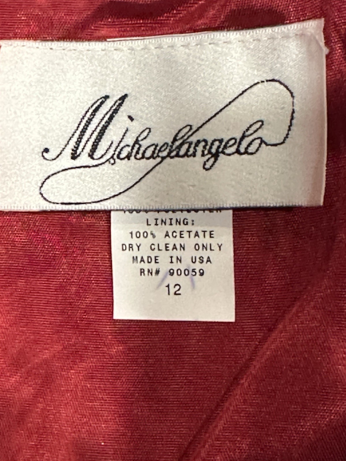 Michaelangelo Prom Dress Red/Maroon Maxi Strapless With Shawl Size-12