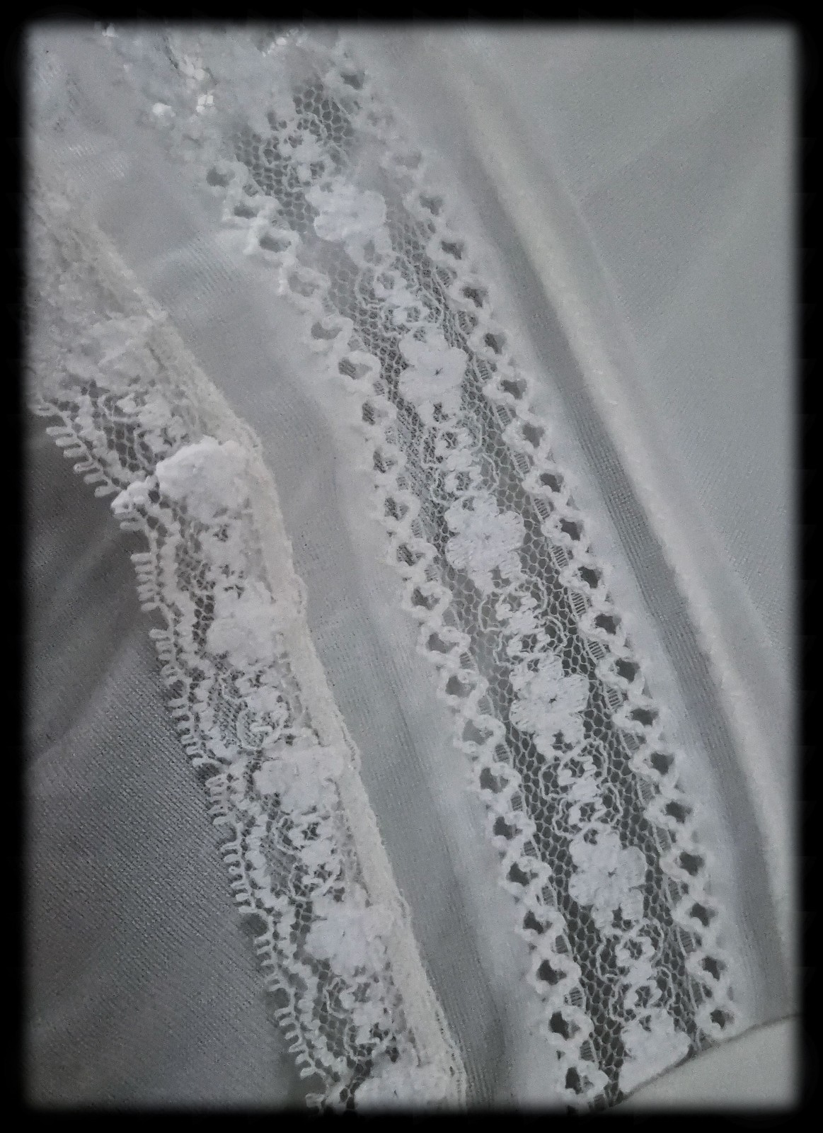 Vintage NYLON Mushroom Gusset GRANNY Panties SHEER Hi-Rise LACE Underwear ~ S/M