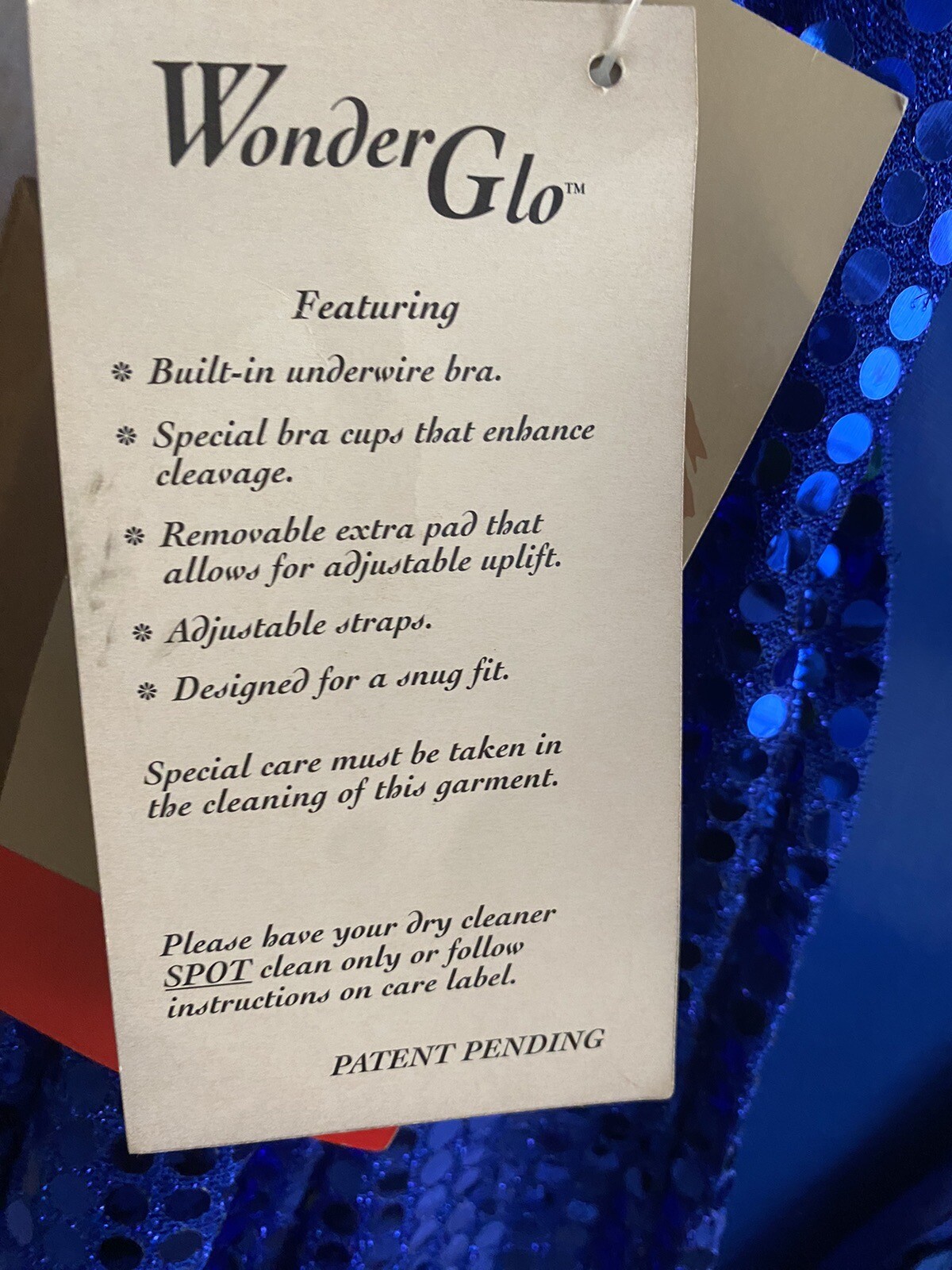 Vintage LA GLO Womens Blue Sequins Strappy Dress ~ Size 9/10 ~ 1990s