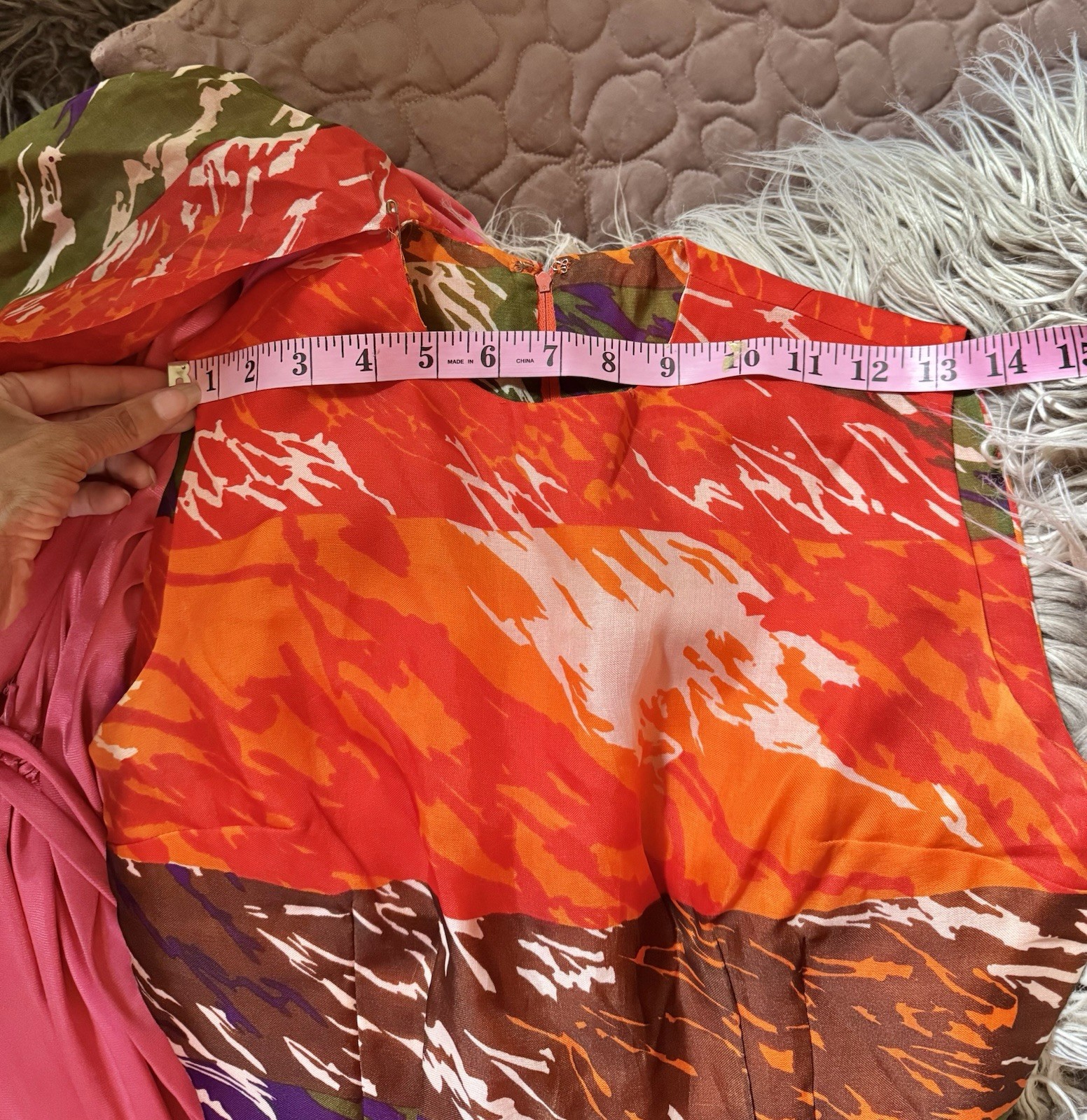 Vtg Hostess Column Dress Hawaiian Cali Belt Scarf Vibrant Art Silk XXS ILGWU 60s