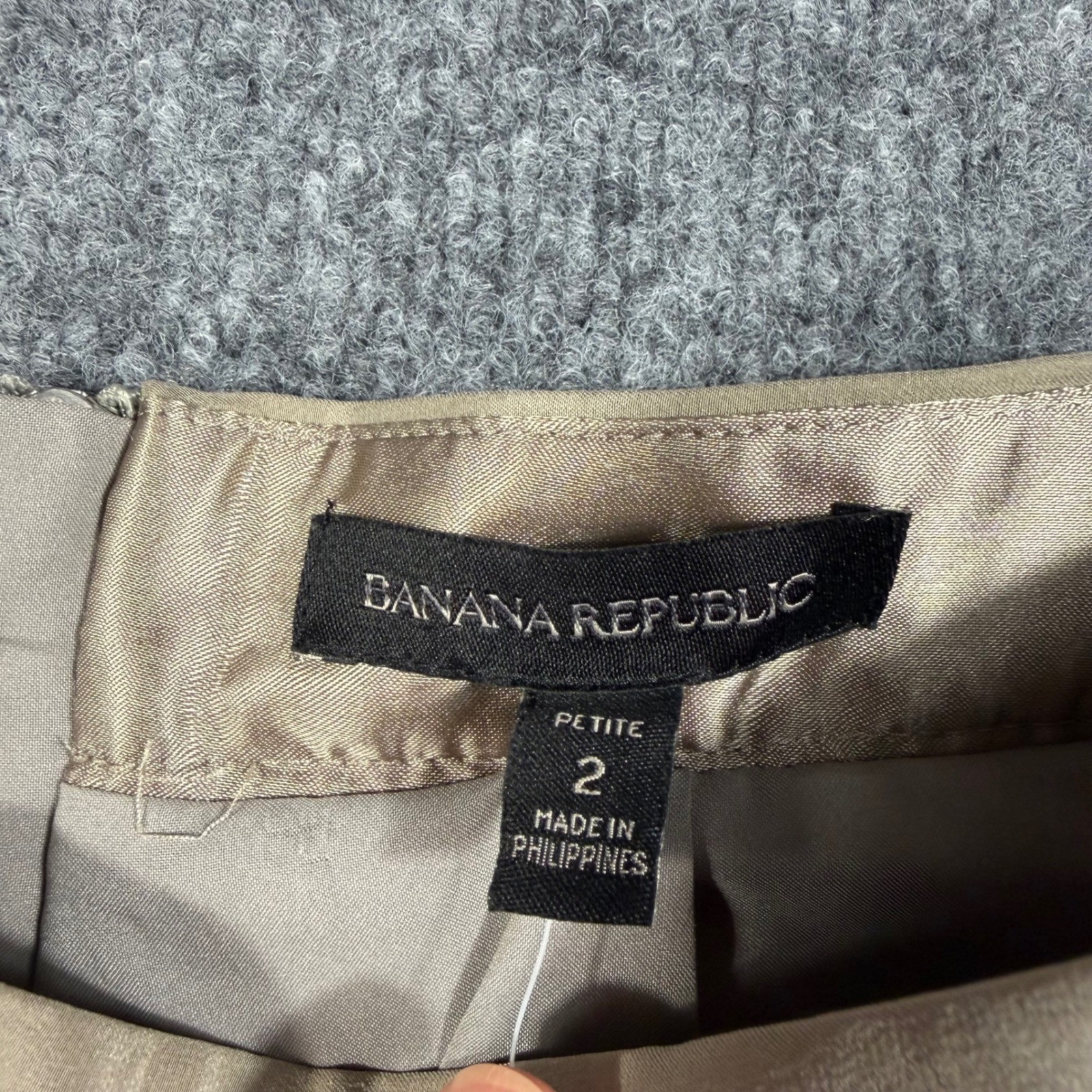 Banana Republic Womens Sequin Pencil Skirt 2 Petite Champagne Gold NWT