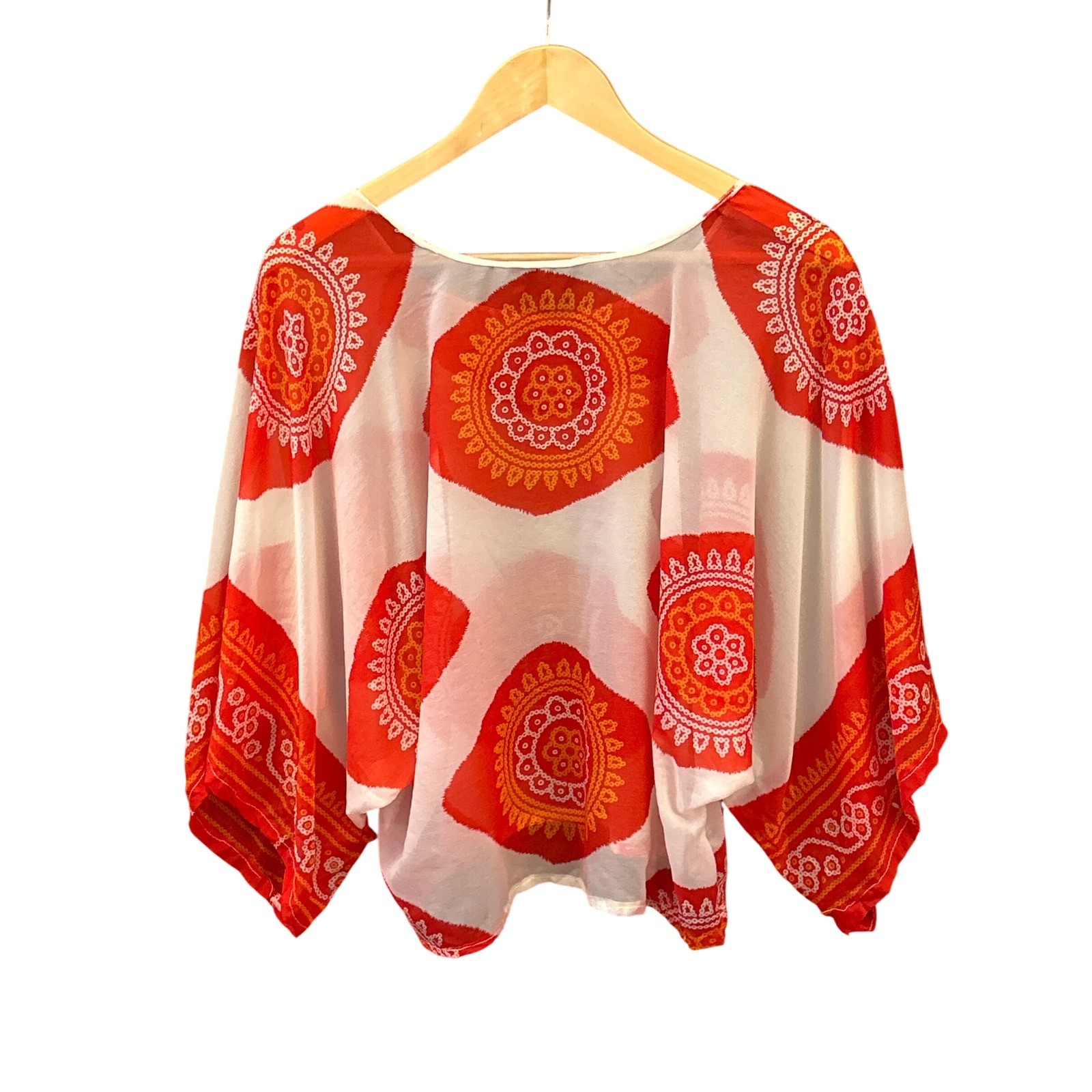 Vintage Mandala Print Blouse Boho Festival Ethereal Resortcore Coastal Chic