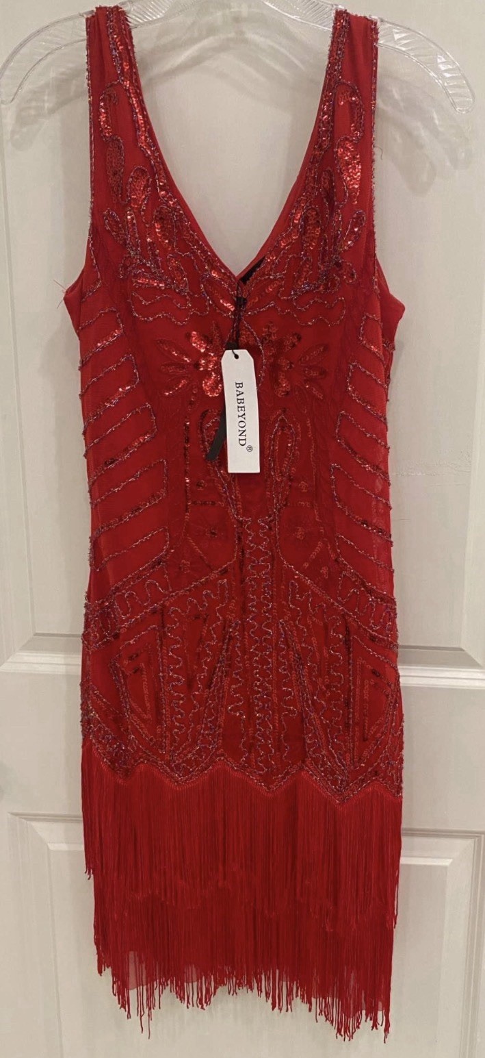 Babeyond Flapper Dress Red Salsa, 1920s