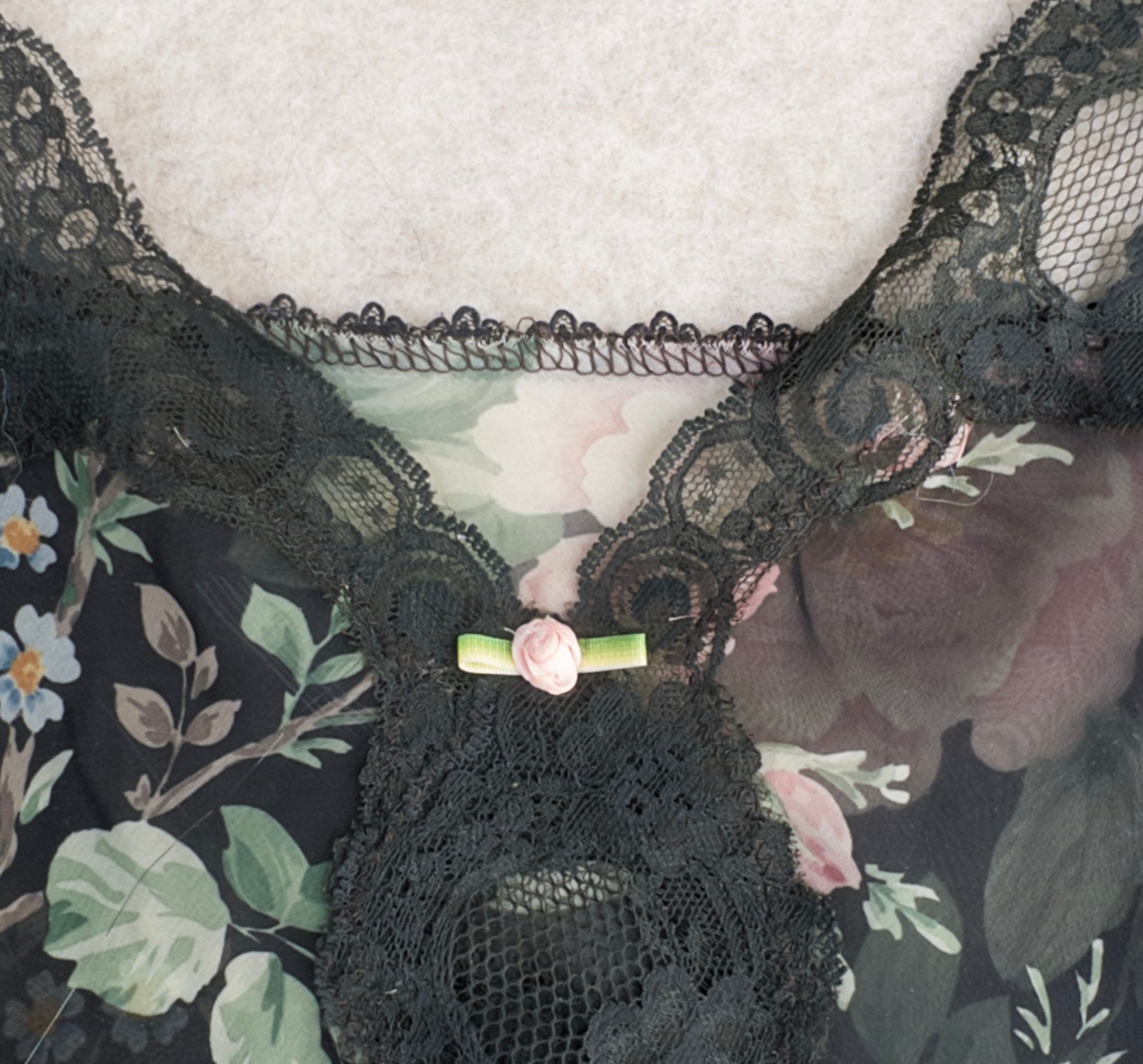 Vintage 80s Indulgence Sheer Lingerie Slip Camisole Best Fit S/M Romantic Floral