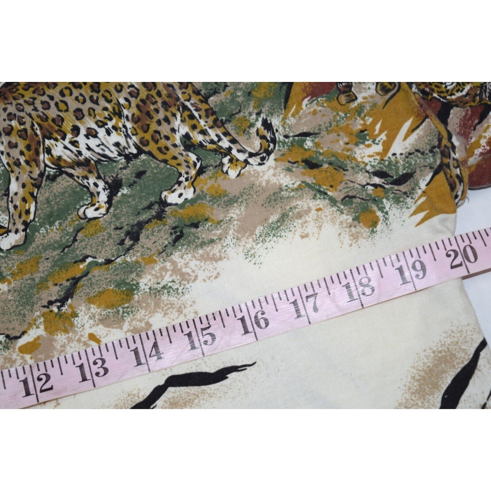 Vintage Animal Print Safari Shirt Size S/M 90s Denim Republic Leopard Scratches