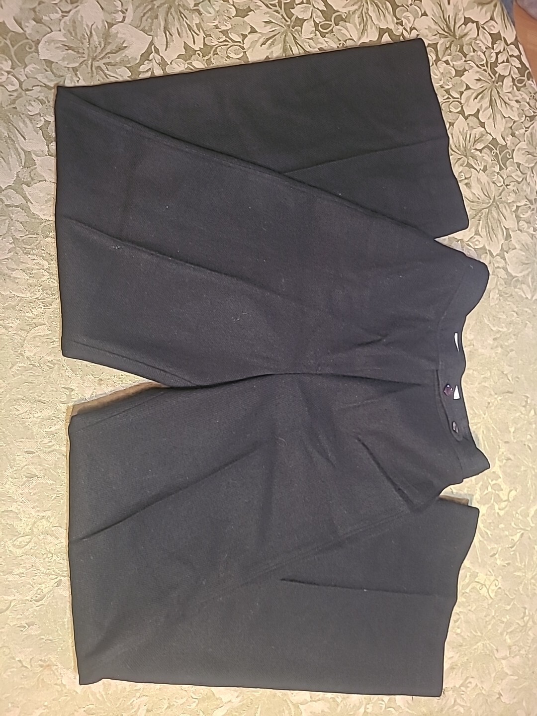 Vintage 70s College Town High Rise Black Wool Pants Womens ~ 26″ X 31″ S/M RARE