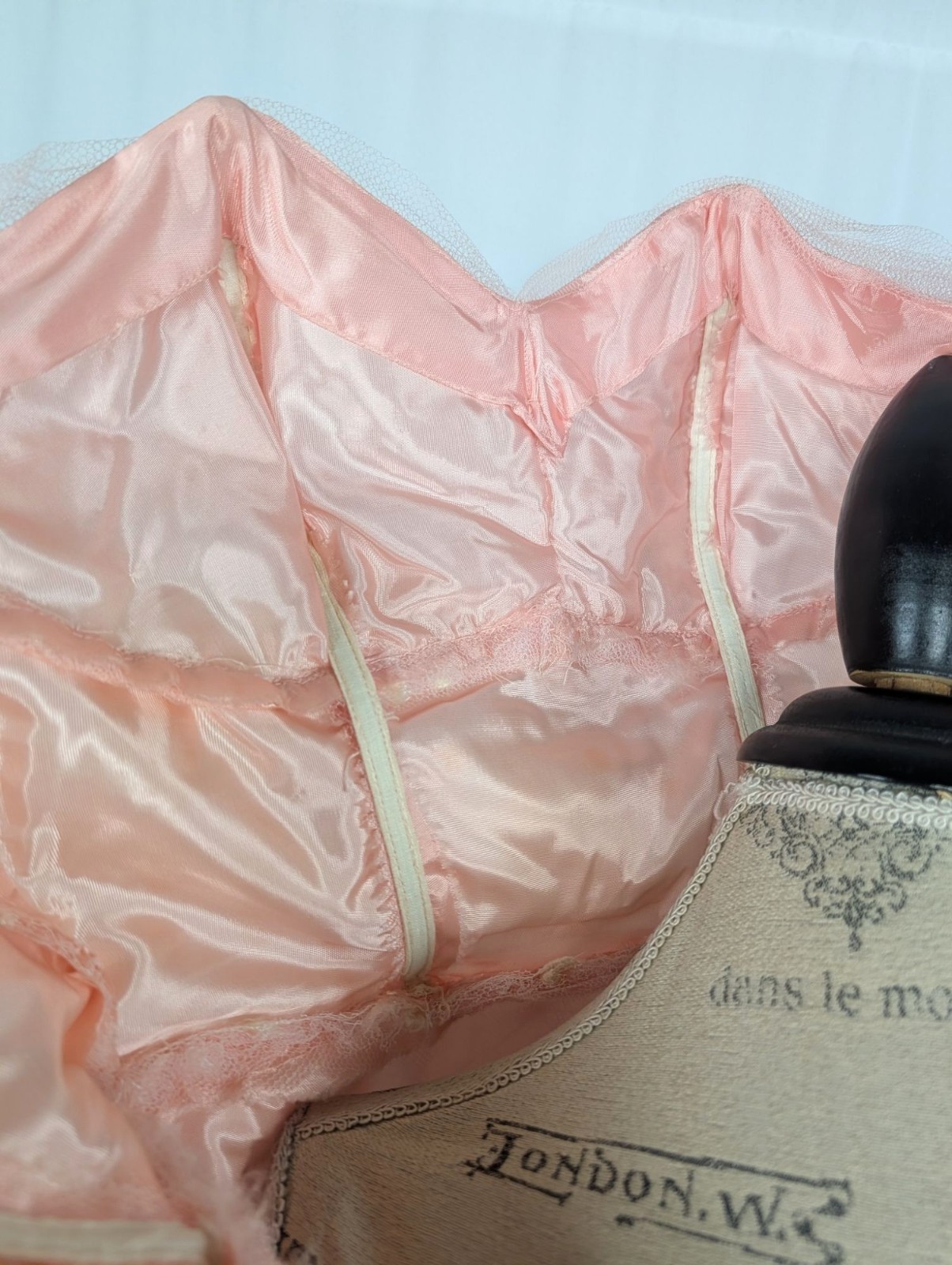 Vintage 50s Prom Dress XX Small 00 Pink Polka Dot