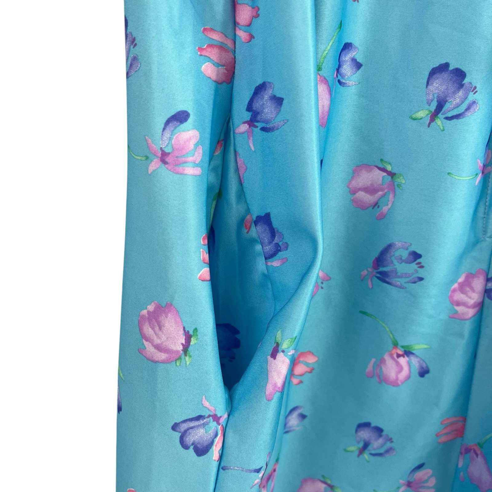 Sears Carriage Court Classic Robe House Dress Blue Floral 2X 22W/24W