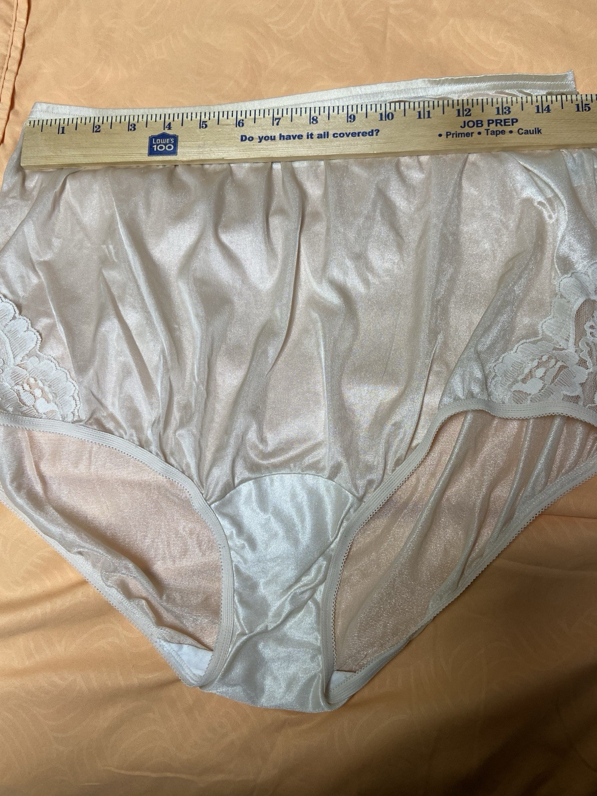 Vanity Fair Vintage Ivory Sheer Sexy Silky Sissy Granny Satin Panties Size 8