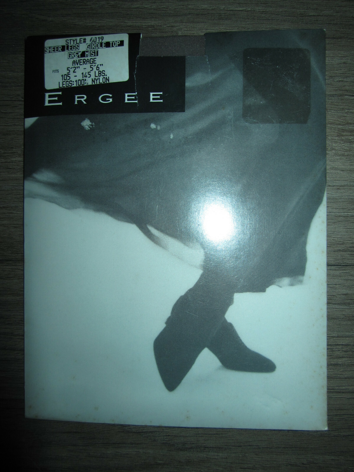 Vtg Ergee Austria Sheer Legs Girdle Top Grey Mist pantyhose nylons, style #6019